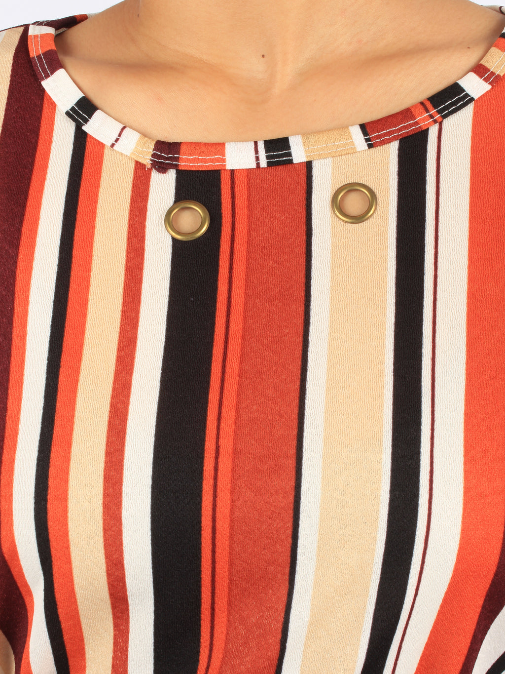 Striped Maxi Dress With Belt XD21