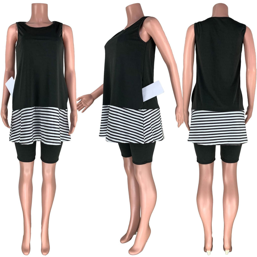Summer Energetic Sleeveless O-neck Short Pant Set XD21