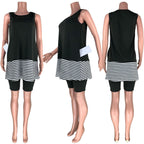 Summer Energetic Sleeveless O-neck Short Pant Set XD21