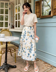 floral midi skirt - XD21