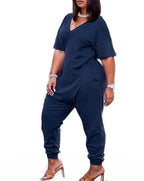 Summer Pocket V Neck Thin Jumpsuit XD21