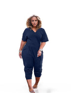 Summer Pocket V Neck Thin Jumpsuit XD21