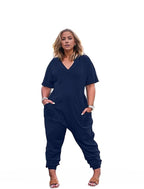 Summer Pocket V Neck Thin Jumpsuit XD21