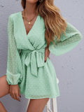 Swiss Dot Shorts Jumpsuit With No Belt XD21