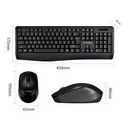 T-WOLF TF-100 2.4G Bluetooth Laptop Office Wireless Keyboard and Mouse Set XD21