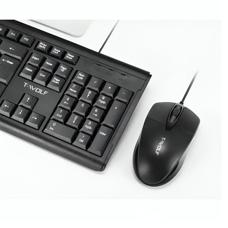 T-WOLF TF500 Keyboard and Mouse Combo USB Wired Keyboard XD21