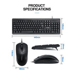 T-WOLF TF500 Keyboard and Mouse Combo USB Wired Keyboard XD21