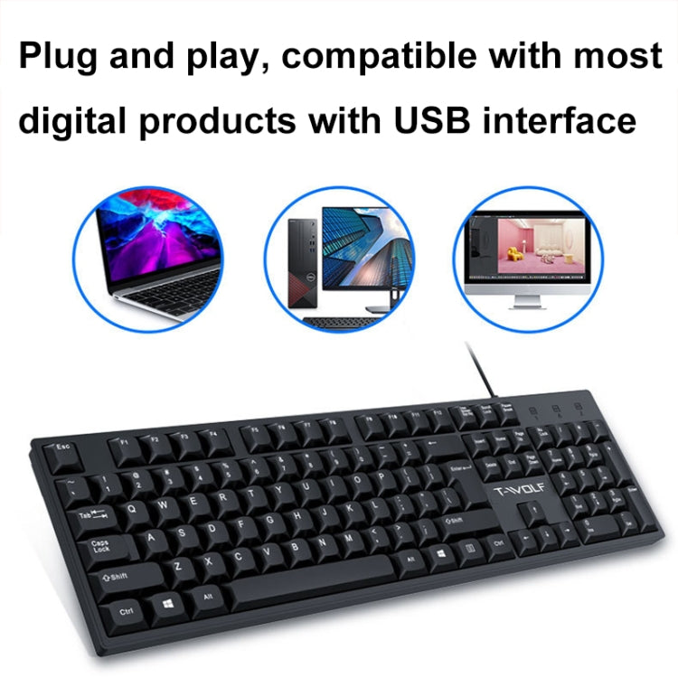 TWOLF T15 105 Keys USB Keyboard XD21