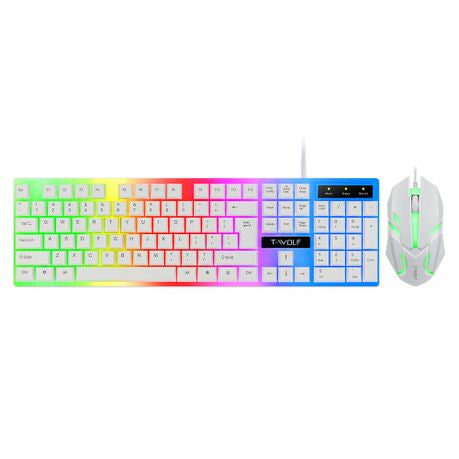 TWolf Rainbow Backlit Game Keyboard and Mouse set TF230 XD21