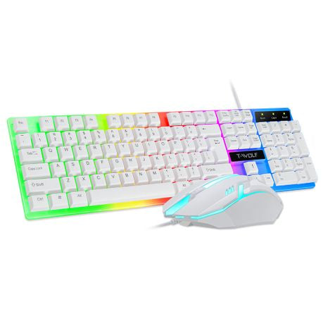 TWolf Rainbow Backlit Game Keyboard and Mouse set TF230 XD21