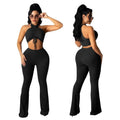 Tank Top And Flared Knitted Pants Set XD21