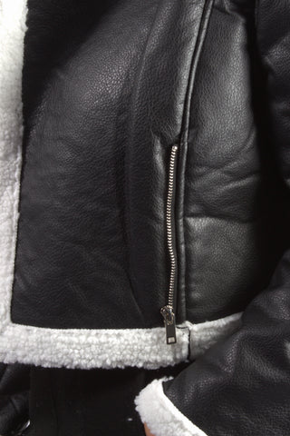 Teddy Lined PU Leather Moto Jacket XD21