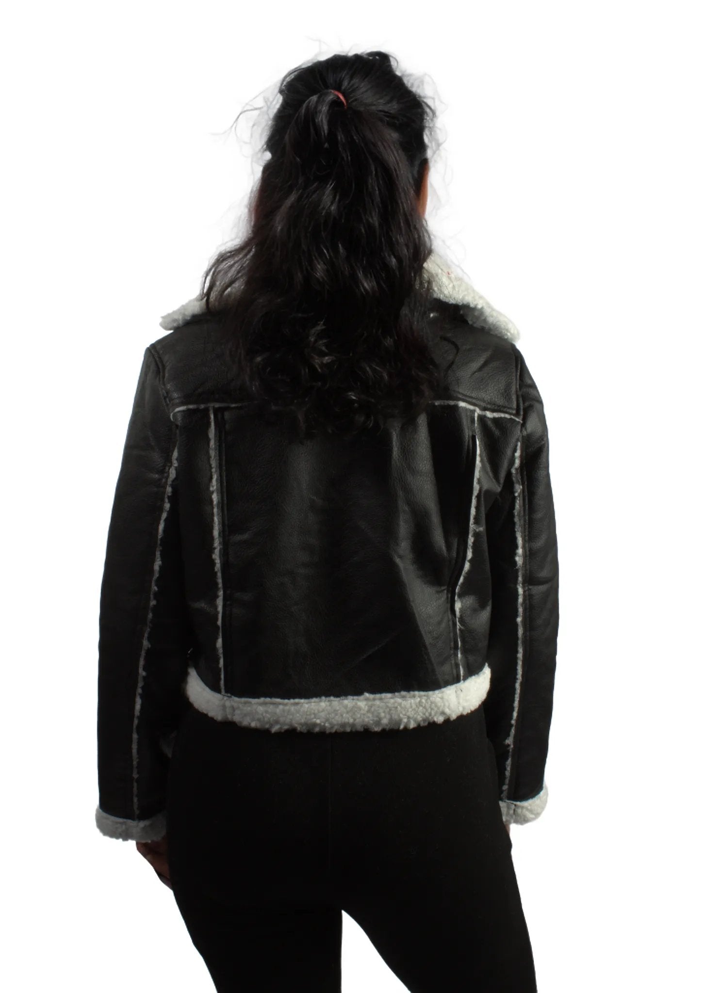 Teddy Lined PU Leather Moto Jacket XD21