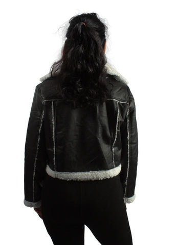 Teddy Lined PU Leather Moto Jacket XD21