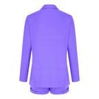Thin Matching Sets Long Sleeve Blazer Coat and Shorts Set XD21