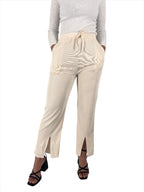 Thin Ribbed Knitted Slit Pants XD21