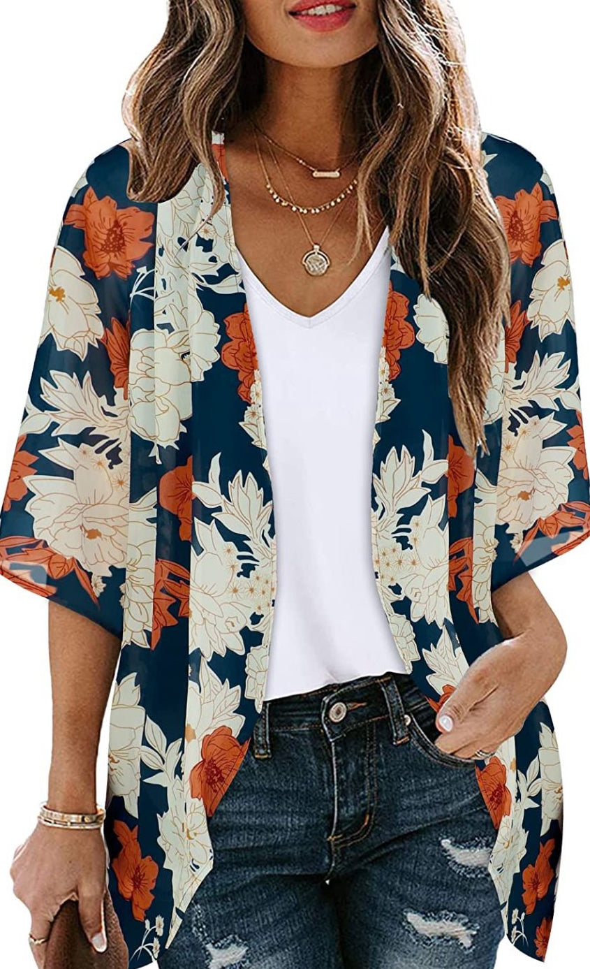 Thin Sheer Chiffon Short Kimono XD21