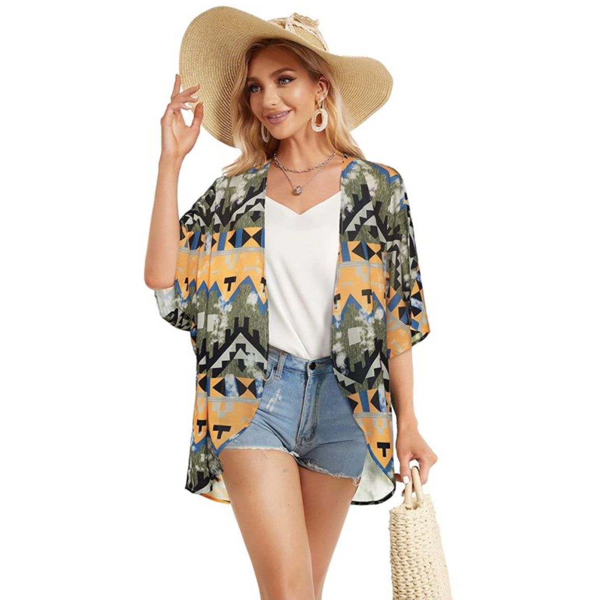 Thin Sheer Chiffon Short Kimono XD21