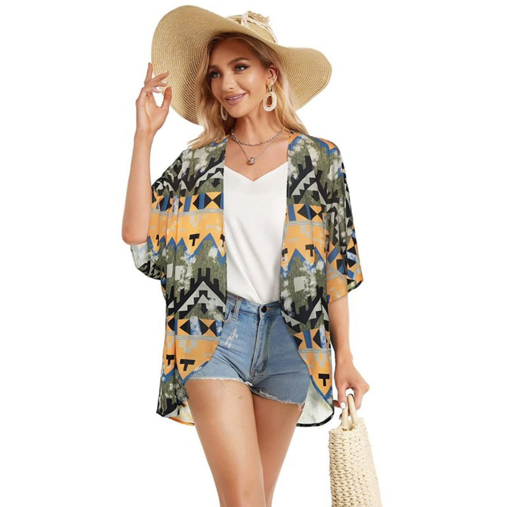 Thin Sheer Chiffon Short Kimono XD21