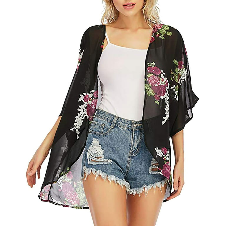 Thin Sheer Chiffon Short Kimono XD21