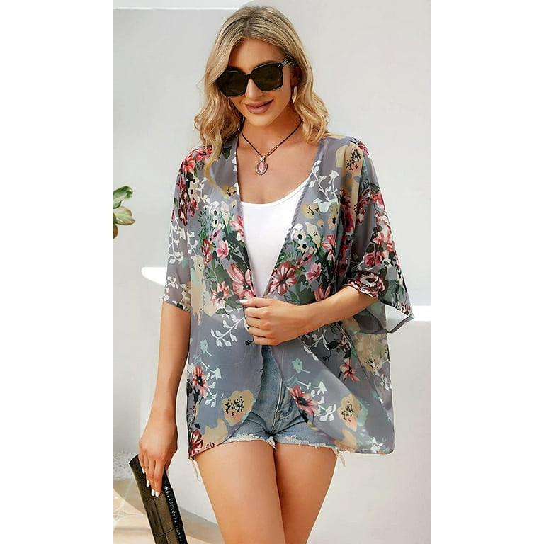 Thin Sheer Chiffon Short Kimono XD21