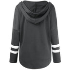Thin Stripe Hooded Long Sleeve T-Shirt XD21