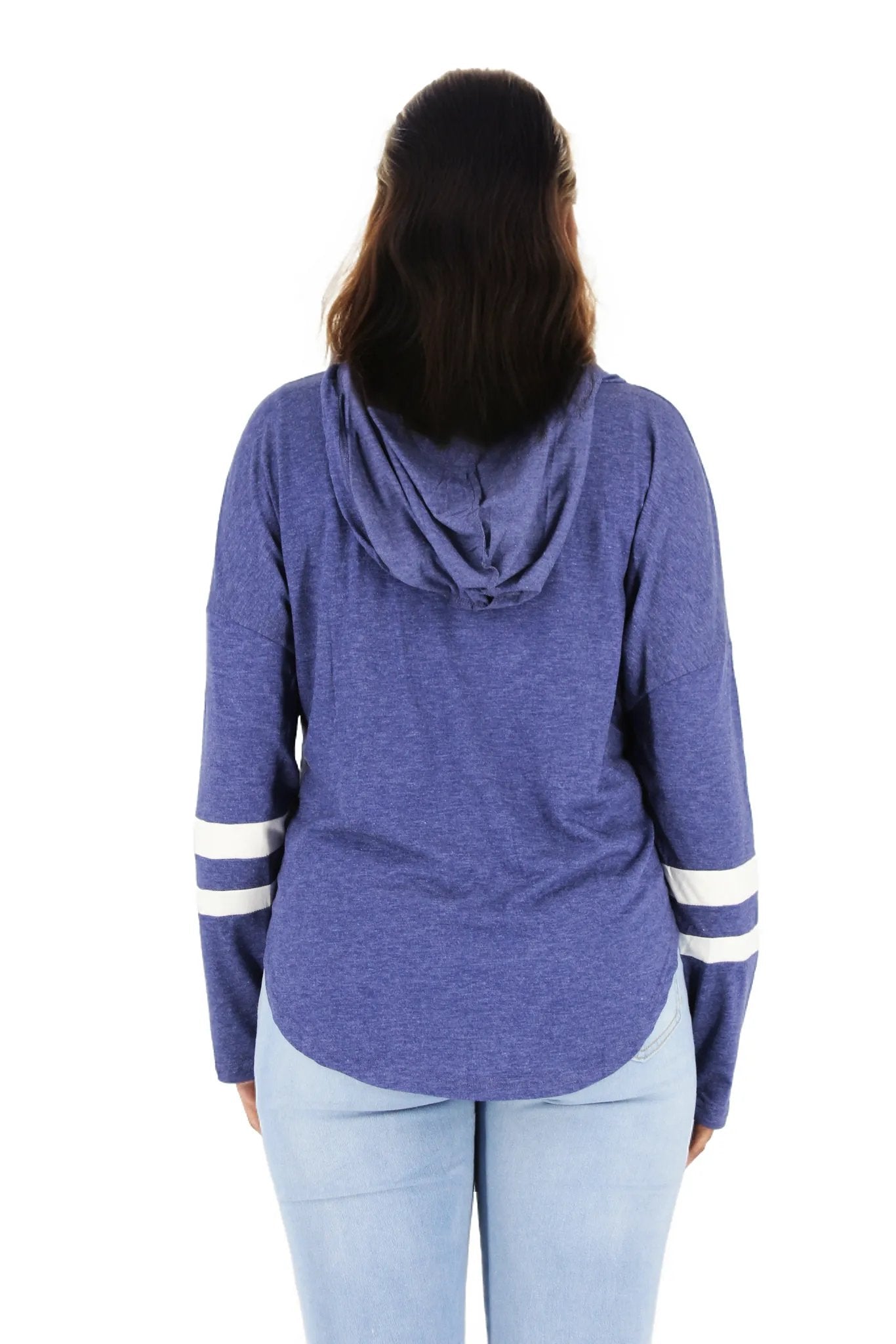 Thin Stripe Hooded Long Sleeve T-Shirt XD21
