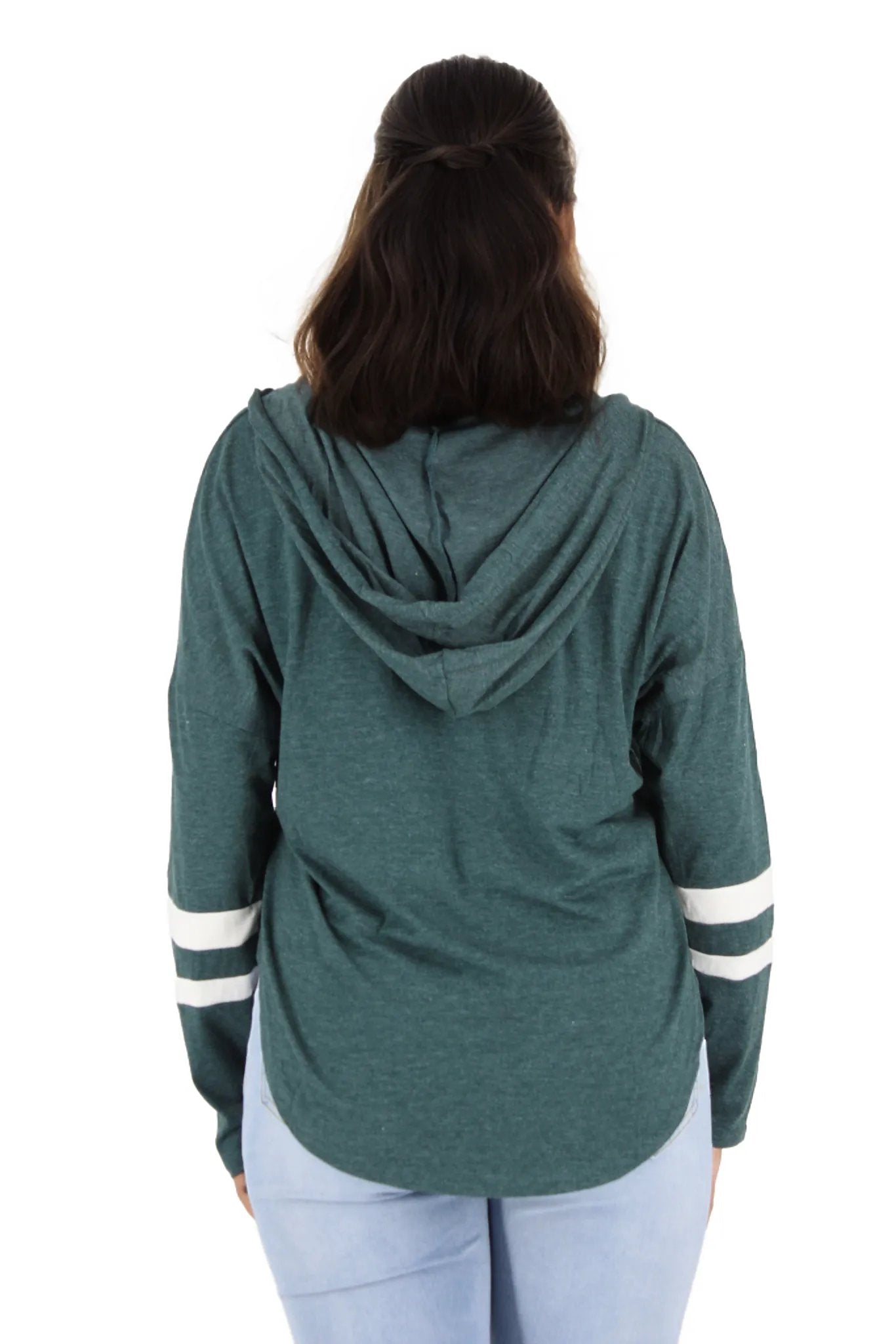 Thin Stripe Hooded Long Sleeve T-Shirt XD21