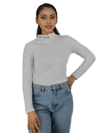 This Colour Graphic Turtle neck White Top XD21