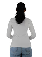 This Colour Graphic Turtle neck White Top XD21
