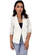 Three Quarter Sleeve Casual Work Blazer with Button XD21