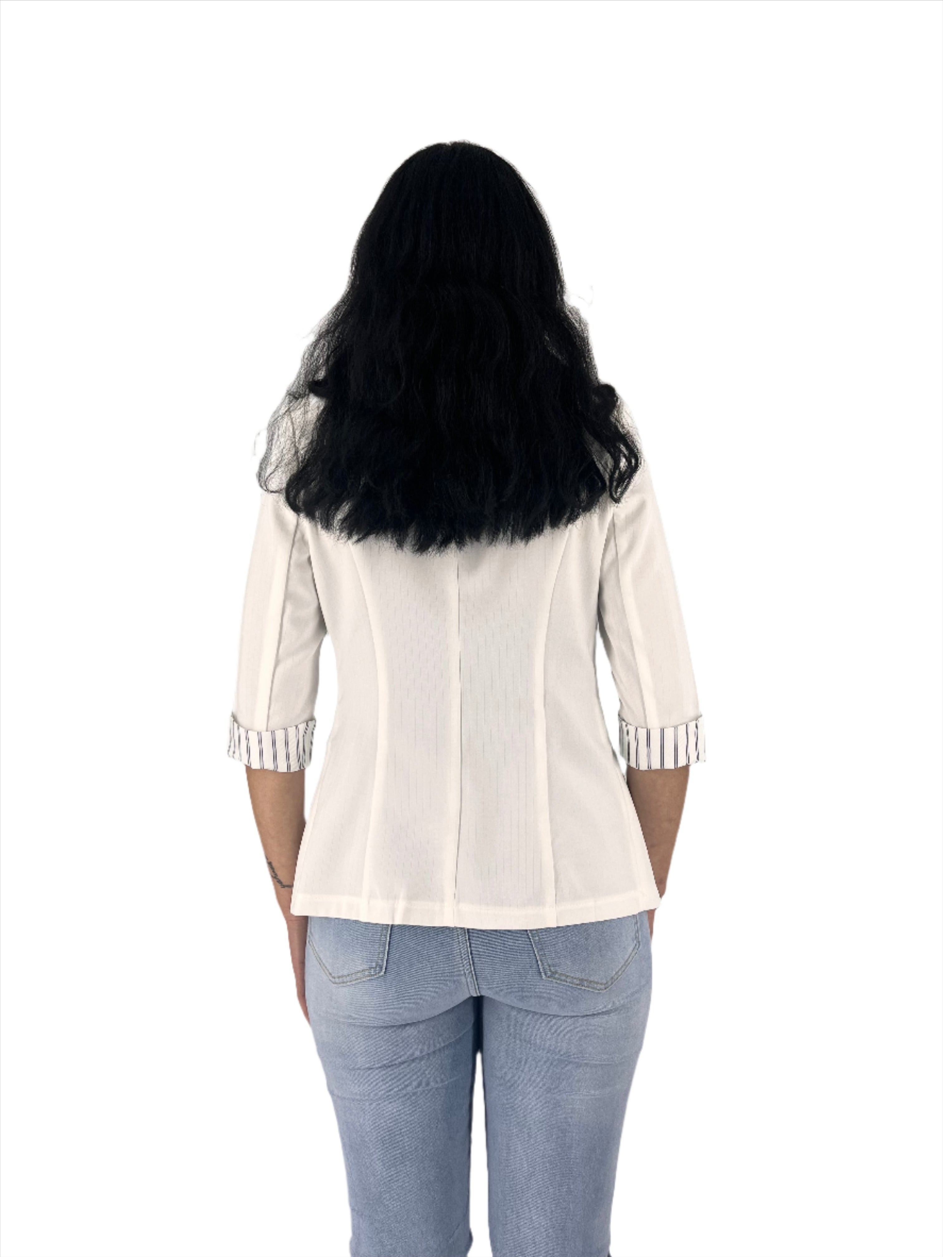 Three Quarter Sleeve Casual Work Blazer with Button XD21