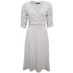 V-Neck Fit & Flare Knee Length Dress