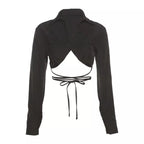 Tie Back Shirt Crop Top XD21