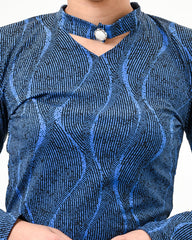 Tie button pattern top - XD21