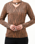 Tie button pattern top - XD21