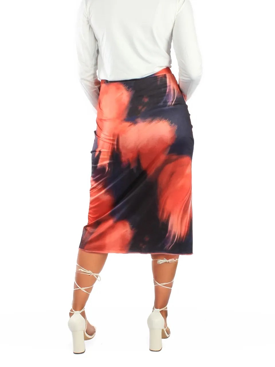 Tie Dye Fire Midi Skirt XD21