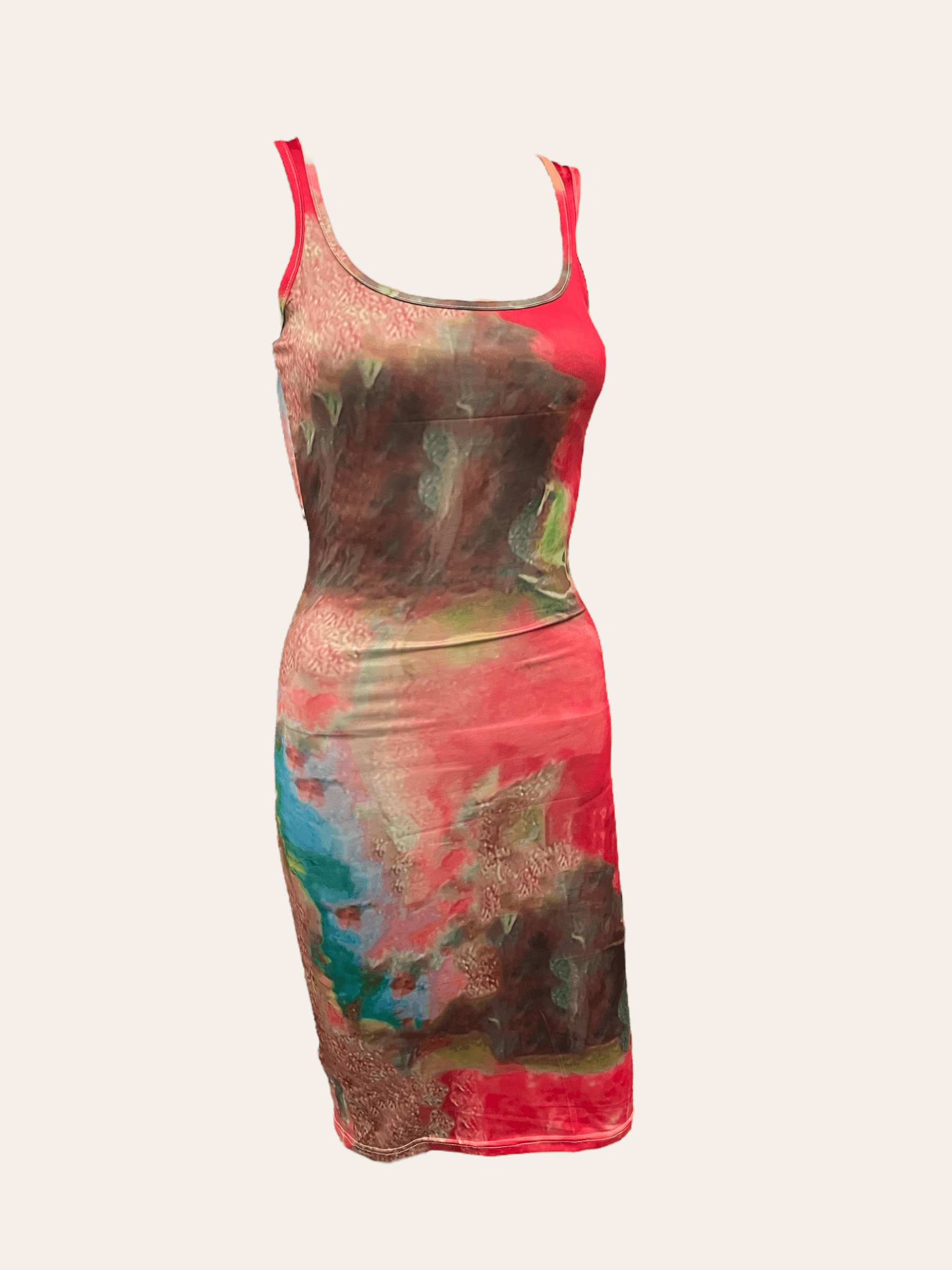 Colourful Tie Dye Midi Body On Dress