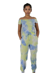 Tie Dye Off Shoulder Long Jumpsuit Romper XD21