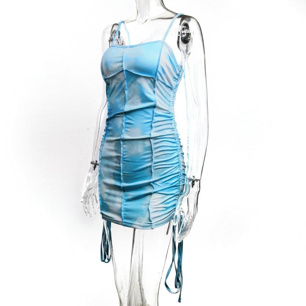 Tie-Dye Ruched Bodycon Dress - XD21