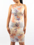 Tie Dye Spaghetti Strap Bodycon Mini Dress XD21