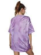 Tie Dye & Sun & Moon Print Drop Shoulder T-Shirt XD21