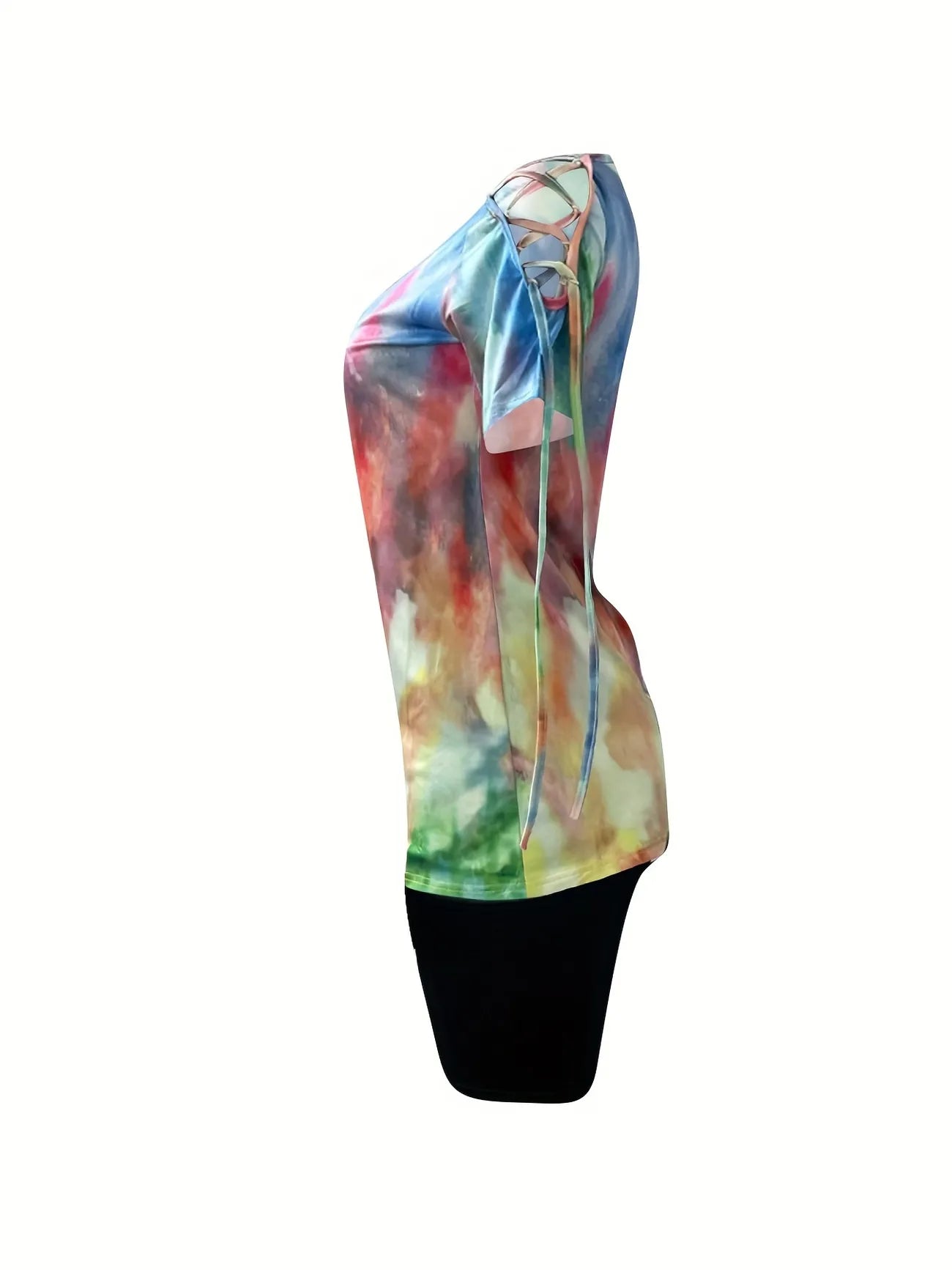 Tie Dye T-Shirt With Cycling Shorts Set XD21