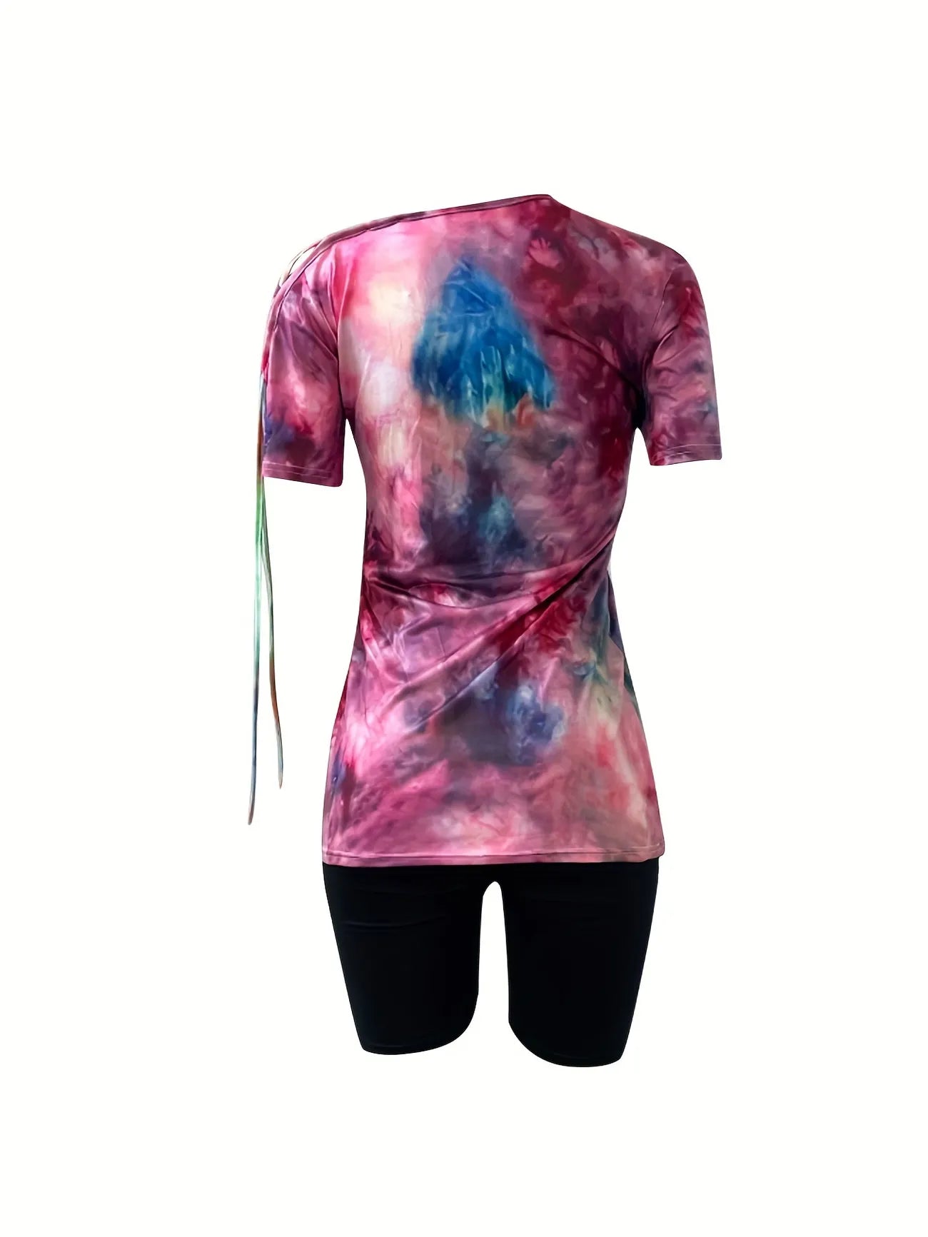 Tie Dye T-Shirt With Cycling Shorts Set XD21