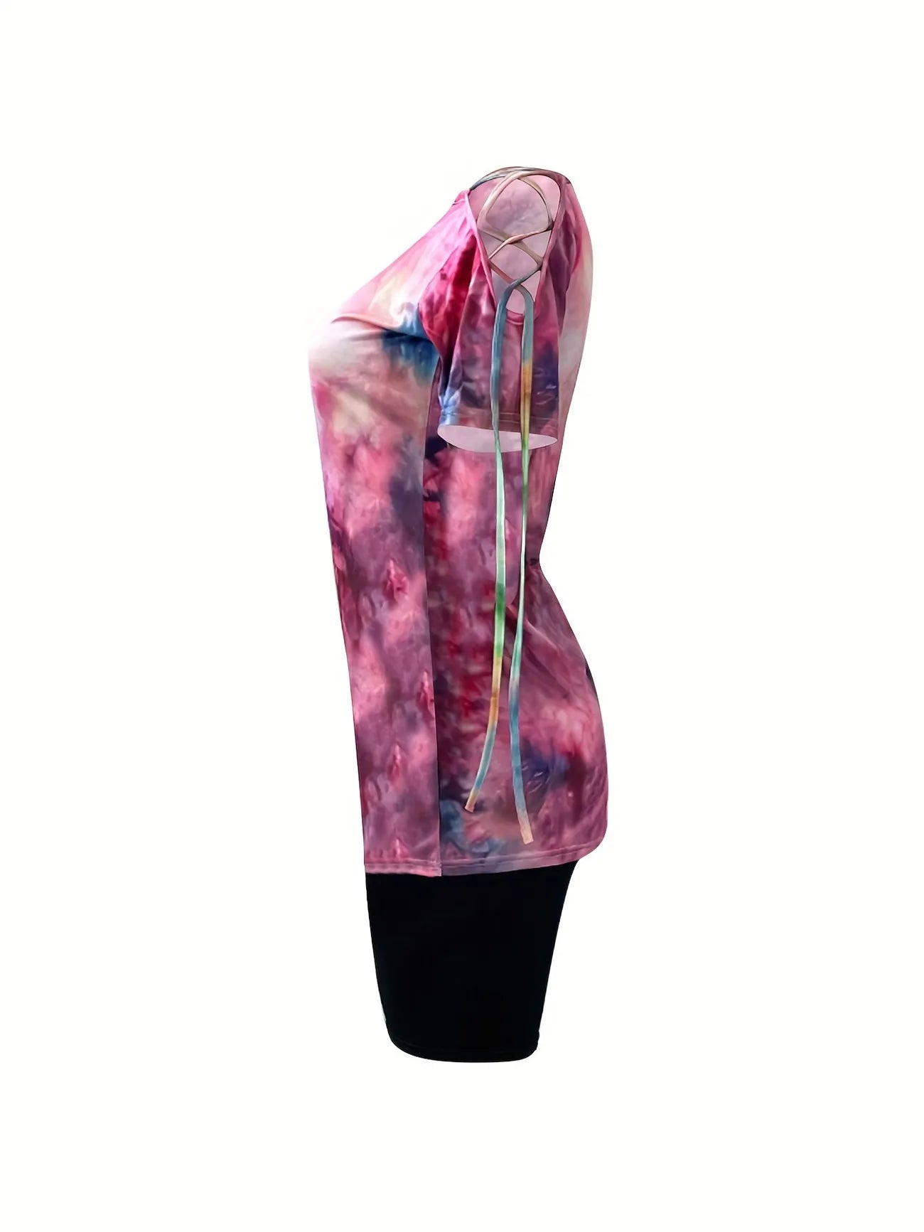 Tie Dye T-Shirt With Cycling Shorts Set XD21