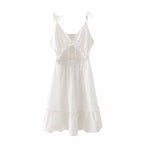 Tie Front Ruffle Hem Cami Dress XD21