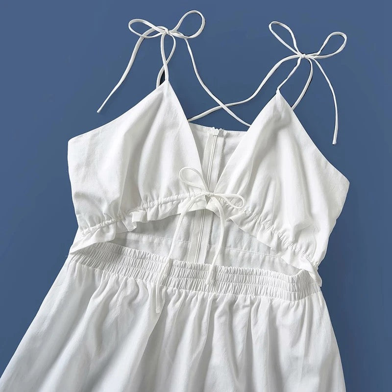 Tie Front Ruffle Hem Cami Dress XD21