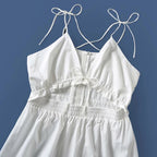 Tie Front Ruffle Hem Cami Dress XD21