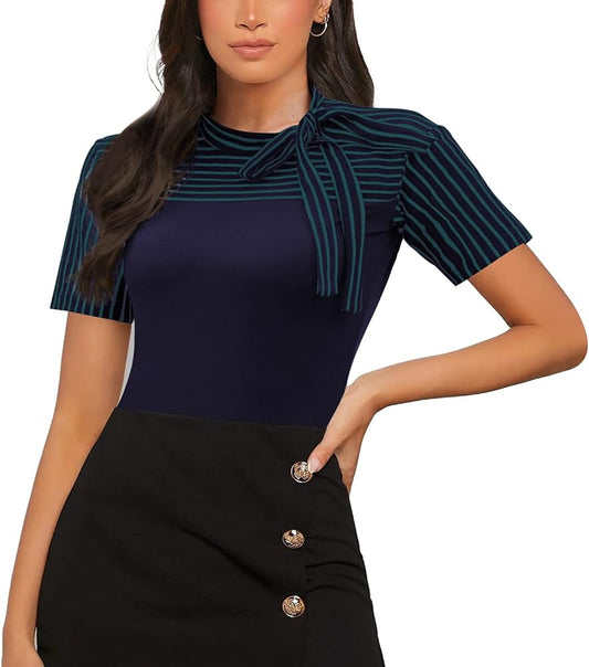 Tie Knot Curve Short Sleeve Top XD21