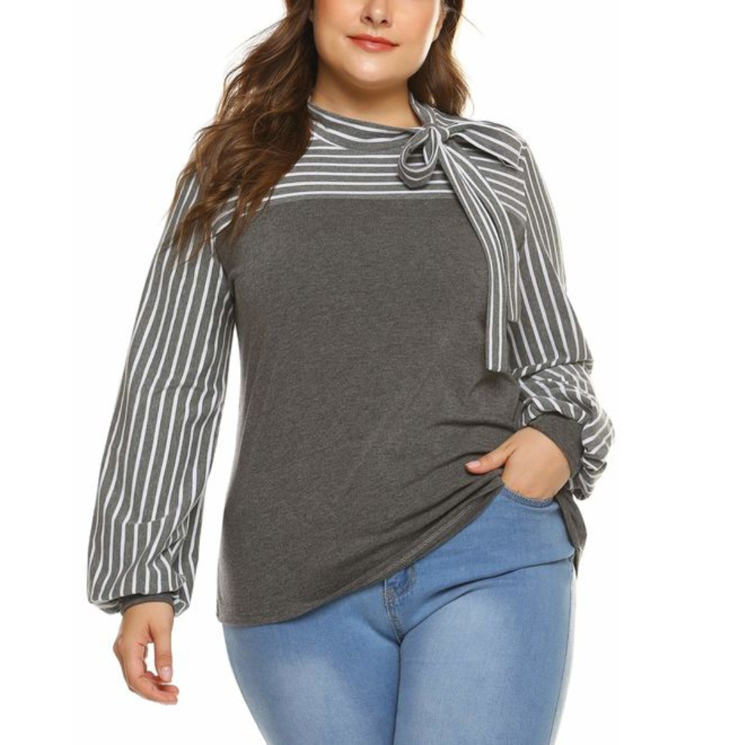Tie Knot Flounce Sleeve Curve Top XD21